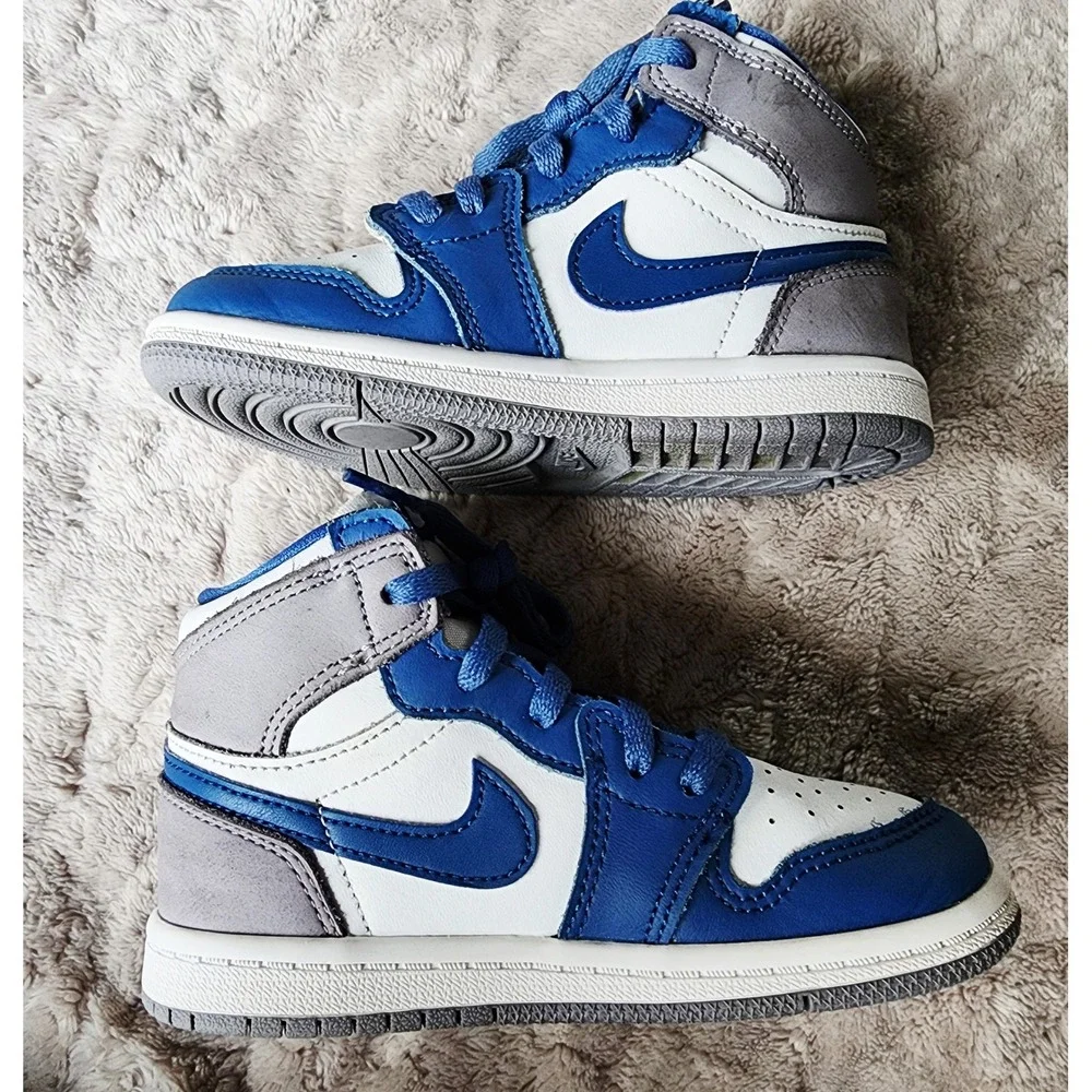 Nike Air Jordan 1 Retro High OG True Blue Toddler Shoes 9C